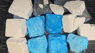 ASMR Crushing Blue & White Chalk Blocks 💙🤍 | Super Satisfying & Relaxing Sounds 
