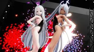 【MMD ブルーアーカイブ Blue Archive 4k 60FPS】Hina x Iori Bunny - Number 9  #bluearchive #mmd #Hina #Iori