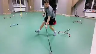 Ice hockey players trainig