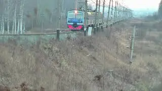Электропоезд ЭД9М на перегоне Кудьма - Ройка 9 ноября 2008 г.