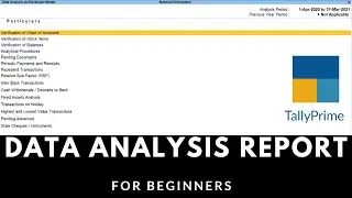 How to View Data Analysis Report in Tally Prime 2022