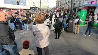 Entertainment at Piccadilly Circus, LONDON UK