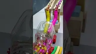 Marble Run Race ASMR - Wooden Wave Course Colorful Marbles #marblerunrace #marblerunasmr
