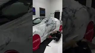 Custom Printed Marble Wrap Going Down On Thus Chevy Camaro 🔥 #wrap #fyp #foryou