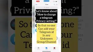 Telegram Secret Privacy Setting 😱 | Everyone should know | SHIKARI | #telegram #viral #secret