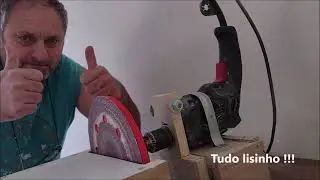 Lixadeira de disco em uso