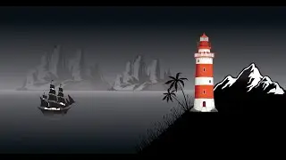 light house illustration in coreldraw design