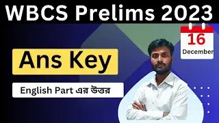 wbcs prelims Answer key #Ans key #WBCS #English answer key #Prelims ans key 2023