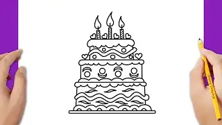 How to draw a birthday cake