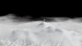Mount Everest - blender GIS addon and Volumetric clouds moving - TEST 2 - eevee Render