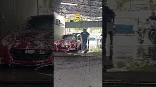 Scarlett with Cops 😅 #carwash #cops #mazda #mx5