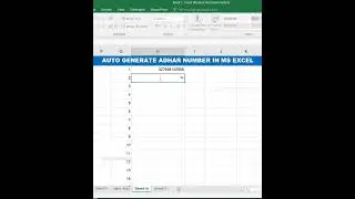 auto generate adhaar number | ms excel interview questions | excel shorts 