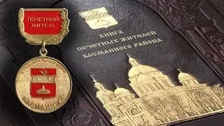 Медали, адресные папки, свидетельства и книга (Почетный житель Басманного района) - VIP заказ.