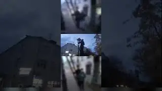 Брест, Советская. Фонарщик зажигает фонарь