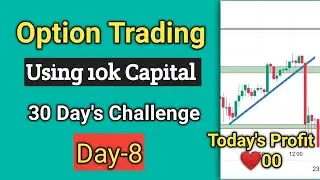 Day-8|| live option trading using 10k Capital for 30 day scalping challenge || wealth wizard ||