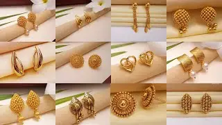 Stud Gold Earrings Designs with Price and Weight || Gold Studs Designs| Indhus Jewellery collection