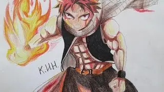 how to draw Natsu Dragnev anime 