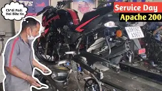 My Bike Servicing Day 🔥 Apache 200, 4v Race Edition 2.0 - Aadi Bhai