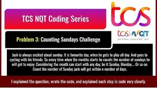 TCS NQT Coding Challenge: Counting Sundays Challenge | Kumaruuu | #tcsnqt #tcs #python #pythoncoding