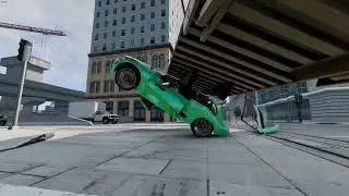 BeamNG Crash  Cross The Road Challenge with Crash Dummy mod #beamngdrive #car #automobile #challenge