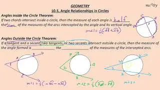 G 10.5, Angle Relationships in Circles