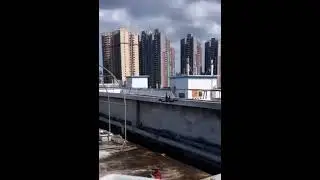 Quad takes off from under water