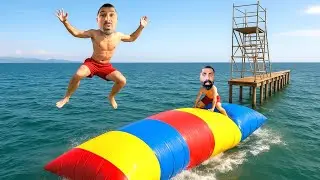 WE DID SOMETHING CRAZY | WE SENT ARIF FLYING WITH A WATER CATAPULT!?