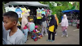 Bazar minggu pagi sebrang Tol Grogol Limo Depok , ada aneka kuliner  dan ikan hidup ! 6/2/2022