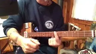 Locomotive Breath Jethro Tull easy beginner one finger lesson on your 3 string Cigar Box Guitar