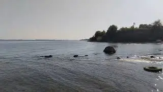Река Волга рядом с Волжской ГЭС.