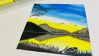Landscape Drawing using Oil Pastel Colours | #howtodraw #oilpasteldrawing