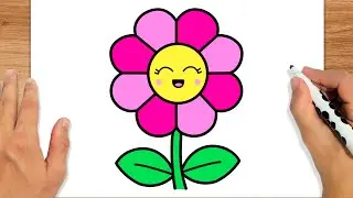 COMO DESENHAR UMA FLOR FOFA | KAWAII - FÁCIL