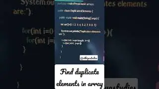 write a Java program to find duplicate elements in an Array 
