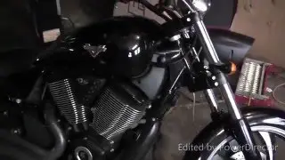 2014 Victory Vegas 8-ball stock exhaust vs Freedom Performance
