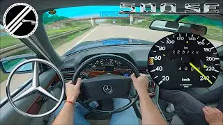 Mercedes-Benz 500 SE W126  | 231 PS | Top Speed Drive German Autobahn No Speed Limit POV