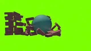 HD DEMOLITION BRICKS BALL ANIMATED IN 3DS MAX IN GREEN SCREEN