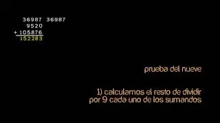 La prueba del nueve (para la suma)