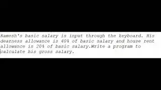 C programming || Ramesh basic salary || Algorithm