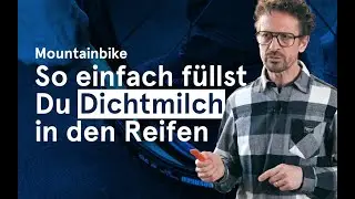 So einfach füllst Du Dichtmilch ein. Variante 1: Direkt in den Reifen.
