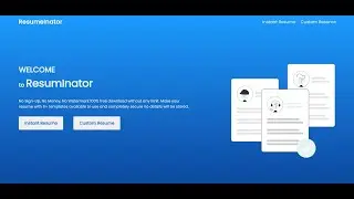 Introduction to ResumeInator   How to make a free resume with ResumeInator Version 1