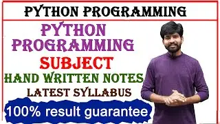 btech python programming subject hand written notes,  btech python subject study material pdf, notes
