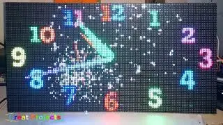 Two P3 Matrix 64x64 Analoge Clock With ESP32 128x64