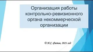 Фато Игорь Сергеевич:  «Особенности работы контрольно-ревизионных органов НКО»