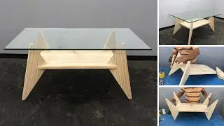 Modern Living Room Table with Wood and Glass | Easy and Elegant Project
