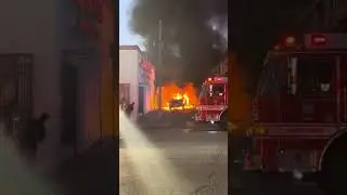 Los Angeles Firefighters Put Out Fire On Sunset Blvd.