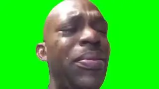 black man crying meme green screen