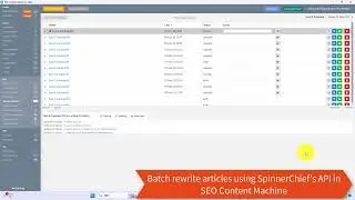 Batch rewrite articles in minutes using SpinnerChief's API in SEO Content Machine
