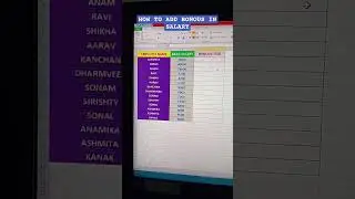 HOW TO ADD BONOUS IN SALARY । PASTE SPECIAL COMMAND #exceltips #exceltricks #dataentryjobs #excel