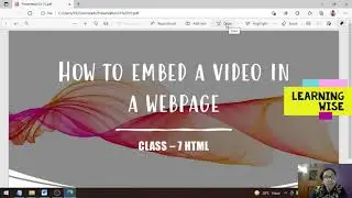 HTML PART-8 - How to embed a video into a webpage