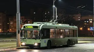 МИНСК (Беларусь) | Поездка на Троллейбусе БКМ-321; борт. 4642; марш. 8 (31.03.2022 г.)
